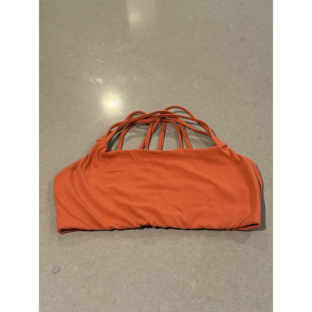 Athleta Orange Strappy Sports Bra Medium Athletic Workout‎ Yoga Fitness